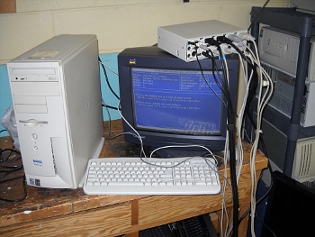 A used desktop computer being blanked using DBAN.