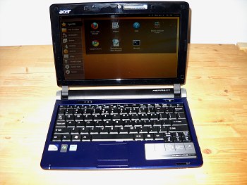 An Acer Aspire netbook running Ubuntu