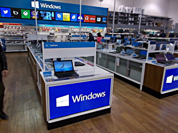 A Windows 10 store display