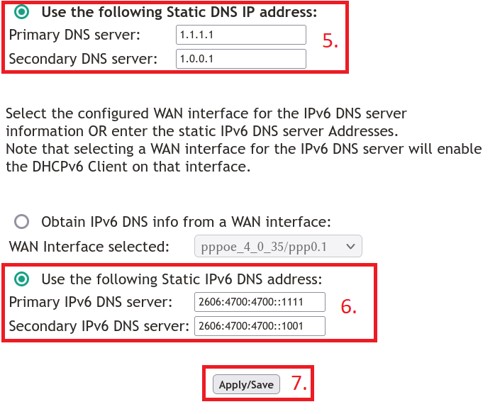 SmartRG cloudflare DNS Settings