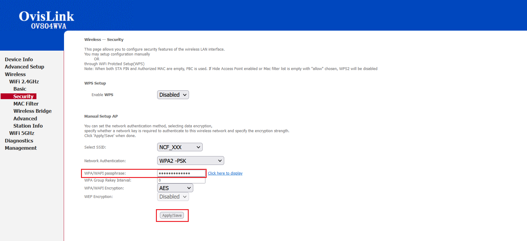 Ovislink OV804 WiFi_Password