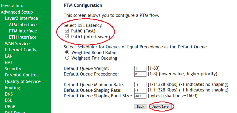 SR505n- Configure new PTM interface