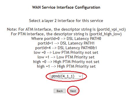 SR505n- Mapping ptm0 to WAN VDSL configuration