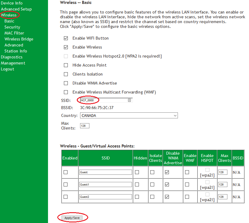 SR505n-WiFi SSID Setup