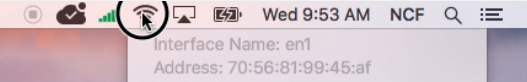 WiFi menu on MacOS- Accessing from the Title Bar